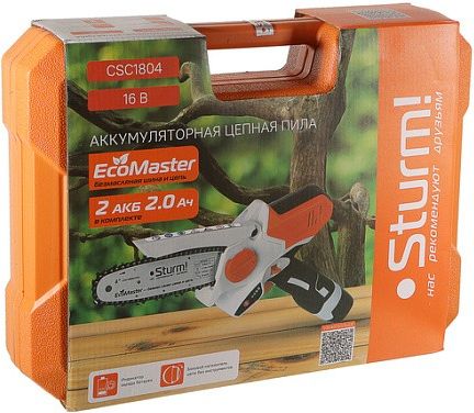 Пила ручная аккумуляторная STURM CSC1804, 16В, Li-ion, 2.0А/ч купить в СОМ