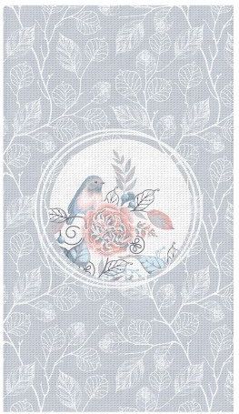 Полотенце 40х70 Птички серые2 вафельное 9530 купить в СОМ
