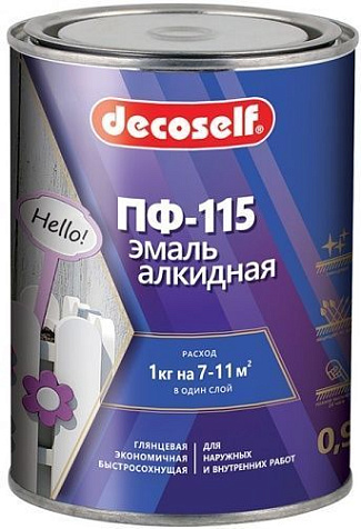 Эмаль ПФ-115 Pufas Decoself, синий, 0.9 кг купить в СОМ