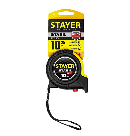 Рулетка STAYER Stabil Professional, 10 м х 25 мм купить в СОМ