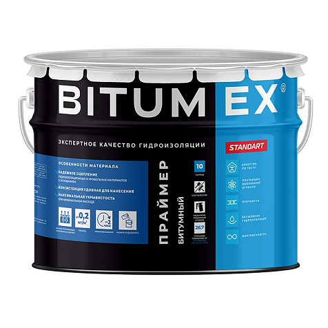 Праймер битумный Bitumex, ТУ, 10 л купить в СОМ