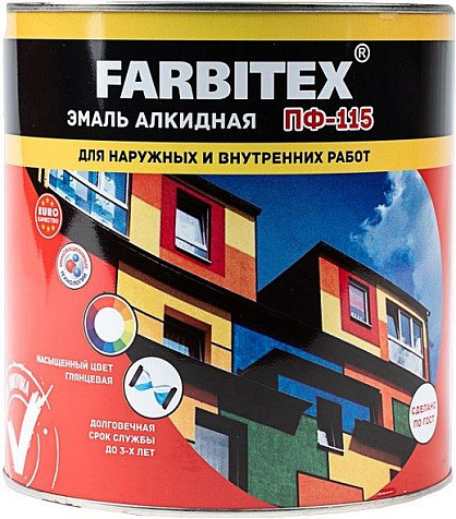 Эмаль ПФ-115 Farbitex, голубая, 2.7 кг купить в СОМ