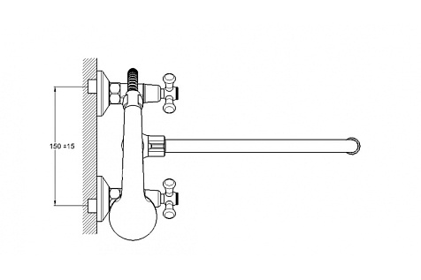 Смеситель для ванны G-lauf QMT7-А827, силумин, хром купить в СОМ