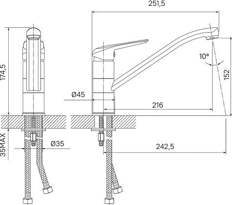 Смеситель для мойки Iddis Male MALBN00i05, латунь, сатин купить в СОМ