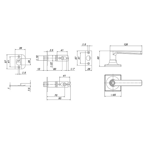 Ручка защелка PUNTO DK710/BL BL-ET (кл./фик.) черный купить в СОМ