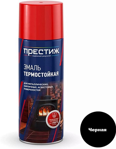 Эмаль-аэрозоль Престиж, термостойкая, черная, 520 мл купить в СОМ