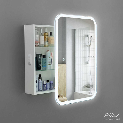 Зеркало-шкаф Alavann Cosmetic Light 50 ALV1174001 с подсветкой купить в СОМ