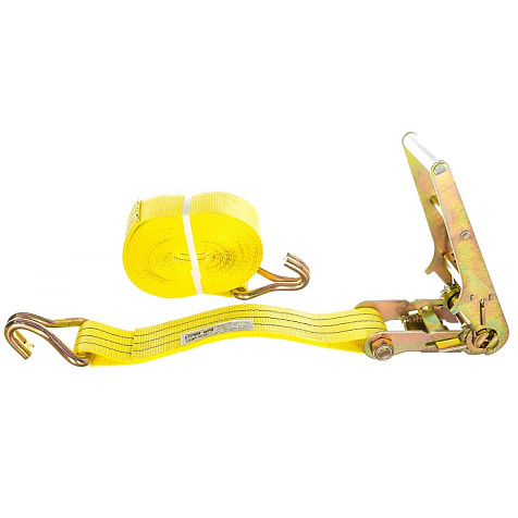 Ремень стяжной с крюками 75мм/7т/10м желтый купить в СОМ