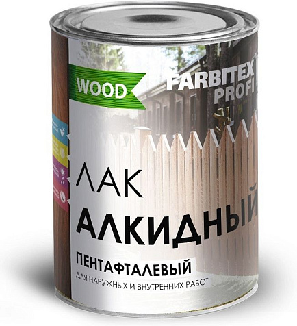 Лак алкидный Farbitex Profi Wood, высокоглянцевый, 0.9 л купить в СОМ