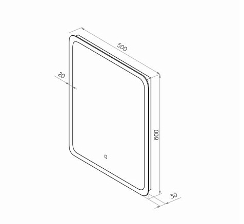 Зеркало Led Bruno ЗЛП165, 500 х600 мм, с сенсором купить в СОМ