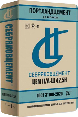 Цемент II/А-Ш 42,5Н ПЦ-500 25кг Себряковцемент купить в СОМ