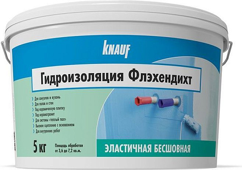 Гидроизоляция на латексной основе Knauf Флэхендихт, 5 кг купить в СОМ