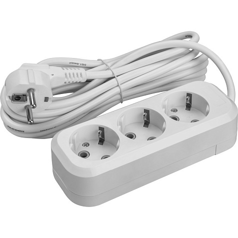 Удлинитель ОНЛАЙТ  OPE-S-03-150-Е-3х1  3 гн, 1.5 м, с заземлением, 16А, IP20, белый купить в СОМ