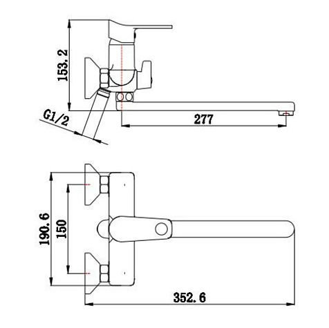 Смеситель для ванны Ростовская мануфактура SL137-006E, хром купить в СОМ