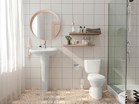 Унитаз-компакт Сантек Бриз, арматура, сиденье дюропласт купить в СОМ