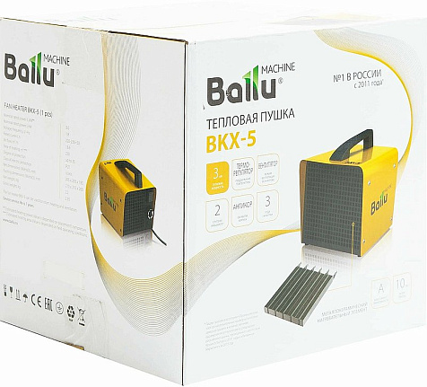 Пушка тепловая BALLU BKX-5, керамика, 3000 Вт купить в СОМ