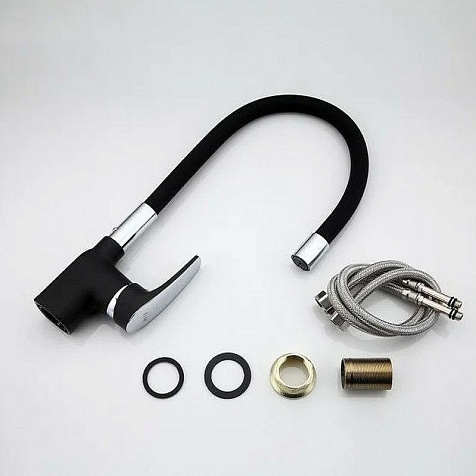 Смеситель для мойки Frap 4453-04 хром-черный купить в СОМ