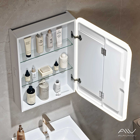 Зеркало-шкаф Alavann Cosmetic Light 50 ALV1174001 с подсветкой купить в СОМ