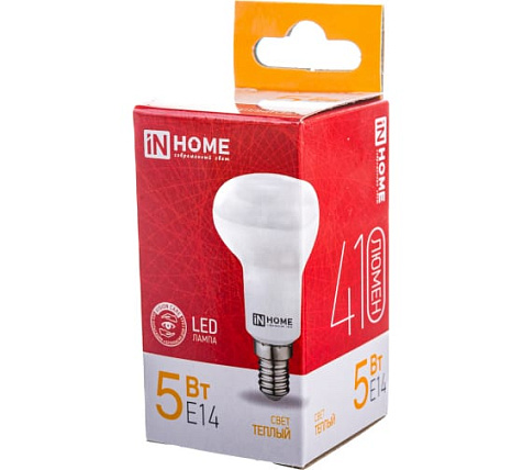 Лампа светодиодная IN HOME, 5Вт 230В Е14 3000К R39 купить в СОМ