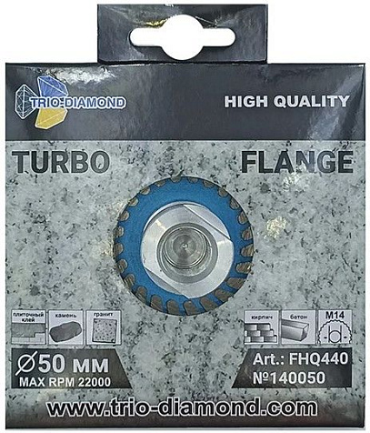Диск алмазный для УШМ Trio Diamond Flange, 50x1.8мм, М14, сплошной купить в СОМ