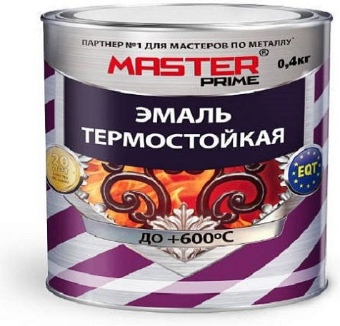 Эмаль термостойкая Master Prime, черный, 0.4 кг купить в СОМ